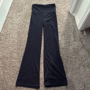 High rise kids activewear navy blue flared leggings